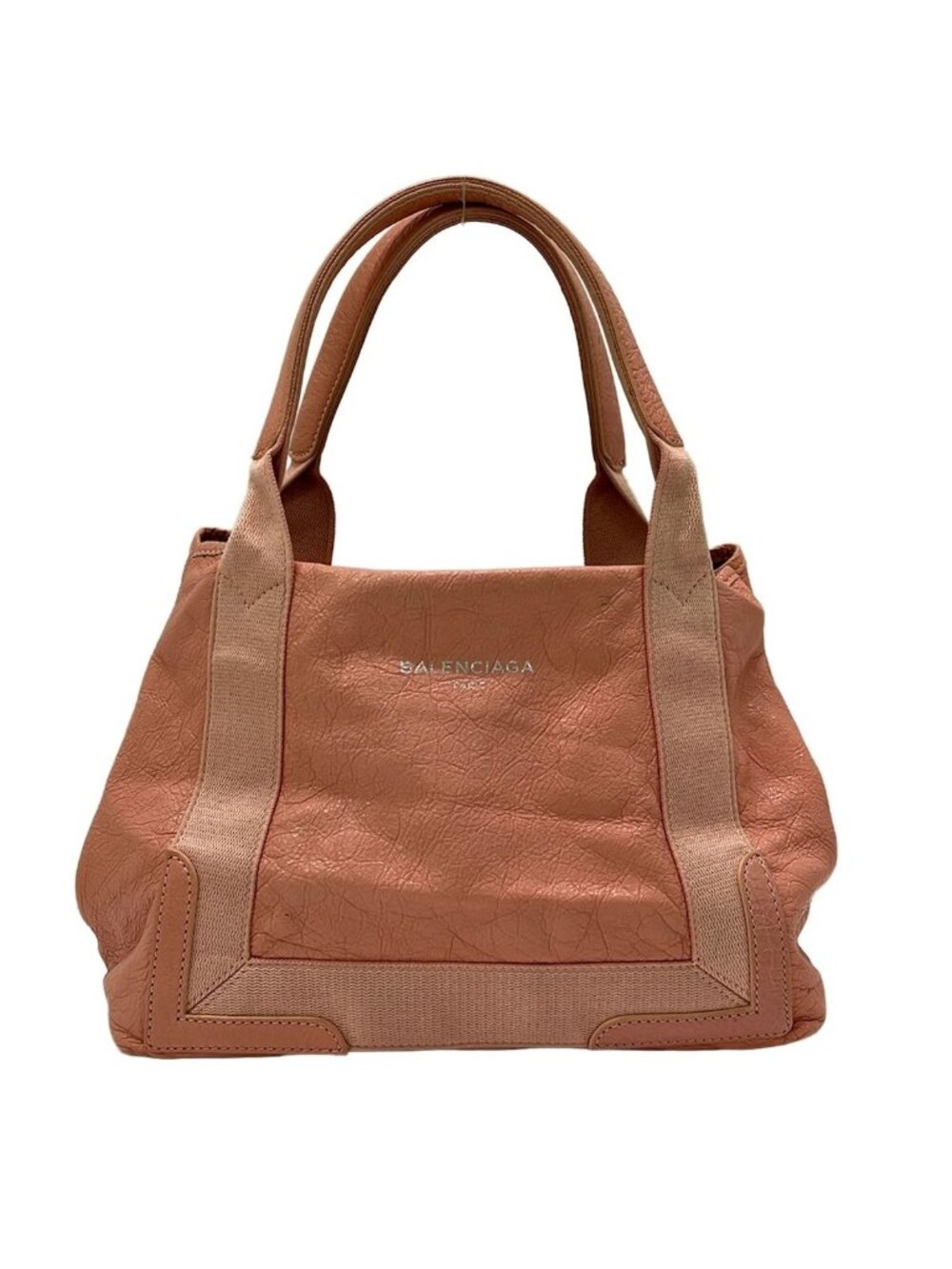 Balenciaga Tote Bag Navy Cabas S Light Pink Leather
